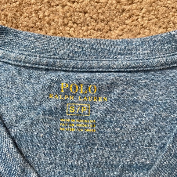 Ralph Lauren Polo Steel Blue Classic Fit V-Neck T Shirt Men’s Size Small - Picture 4 of 5
